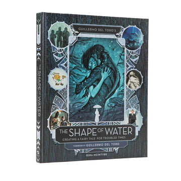Book cover of 'The Shape of Water' with illustrations and text on a white background